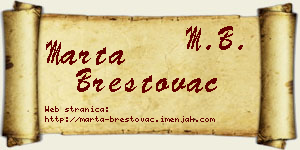 Marta Brestovac vizit kartica